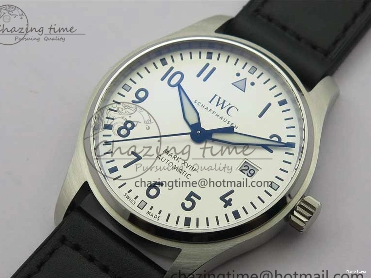MIROTIME 0427 MARK XVIII IW327002 SS FKF 1:1 Best Edition White Dial On Black Leather Strap Affordable 7121